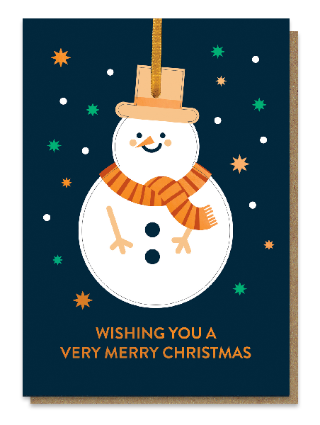 Smiley Snowman Christmas Card