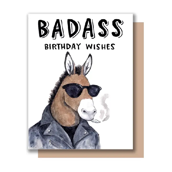 Badass Donkey Birthday Card