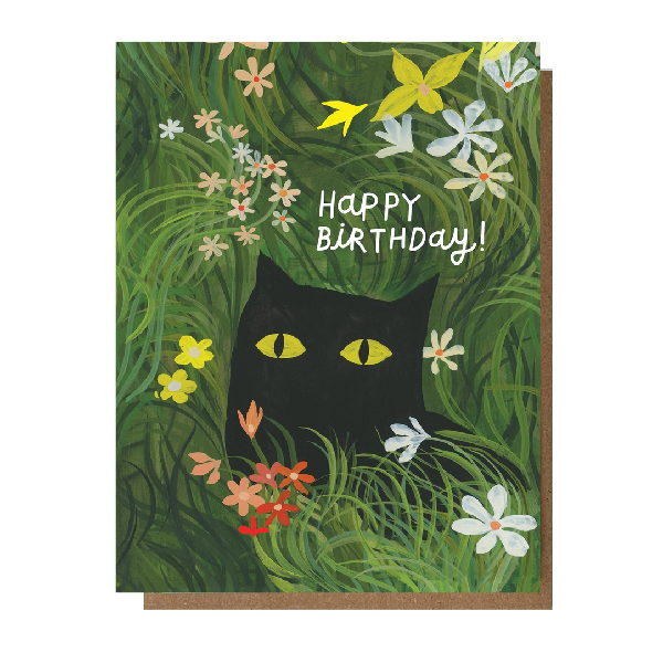 Floral Cat Birthday Card