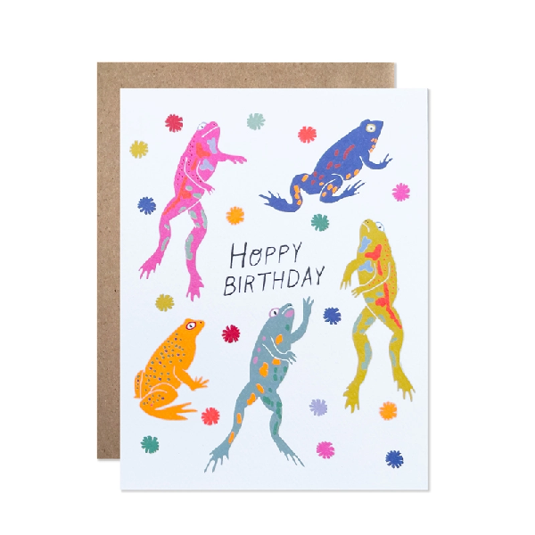 Hoppy Frogs Birthday Card