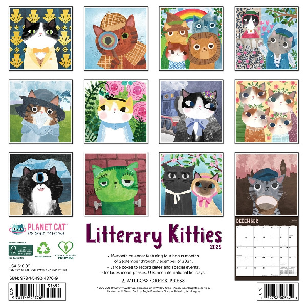 2025 Wall Calendar | Litterary Kitties