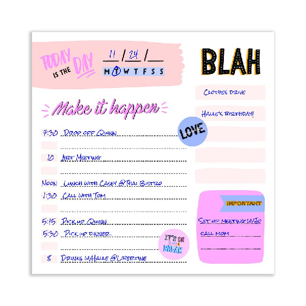 Undated Daily Note Block | Make It Happen