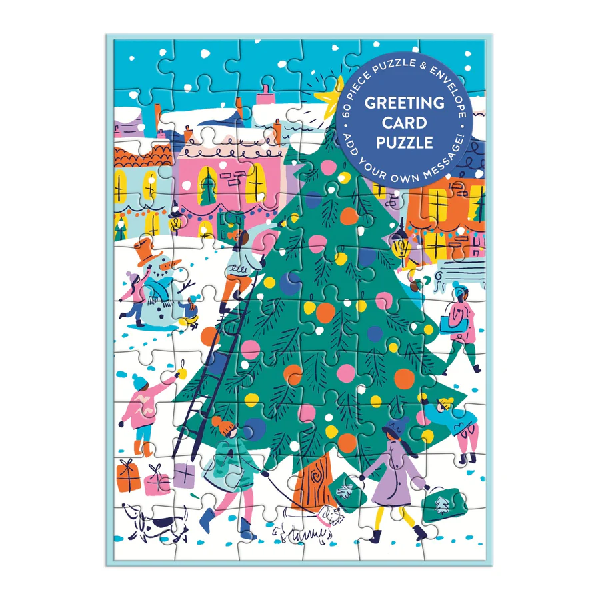 Merry And Bright Puzzle Christmas Card