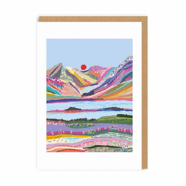 Mountain Sunset Blank Art Card