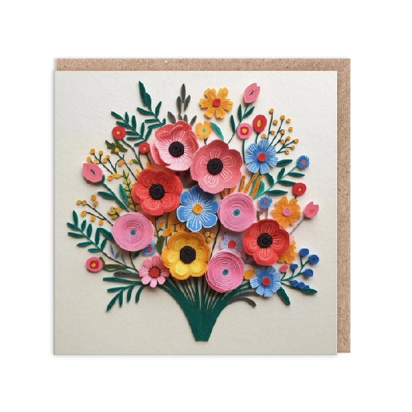 Paper Flowers Blank Art Card