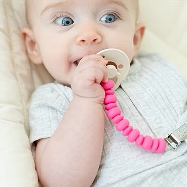 Bella Tunno Silicone Pacifier Clip | Pink