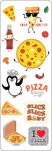 Pizza Party Sticker Set