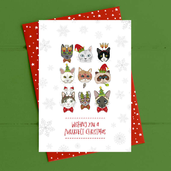 Purrrfect Cats Christmas Card