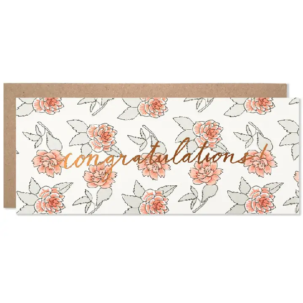 Red Roses Congratulations Card
