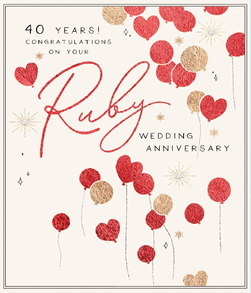 40th Ruby Anniversary Card