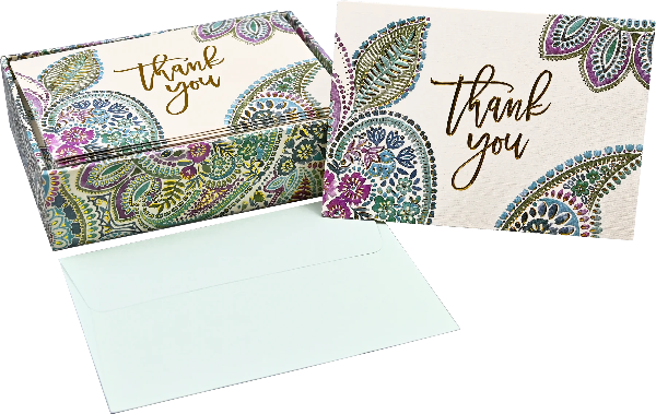 Watercolour Paisley Thank You Notecards