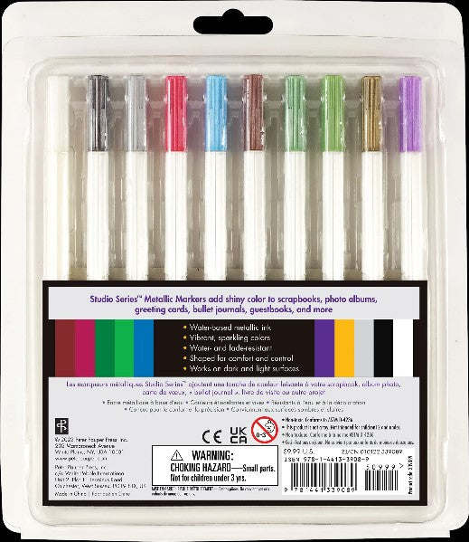 Brilliant Metallic Ink Markers Set of 10