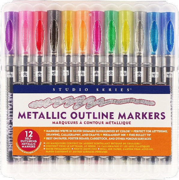 Outline Markers, Outline Pens, Silver Markers With Coloured Outlines, Hand  Lettering, Pen Set, Creative Gift Idea, Novelty Pens 