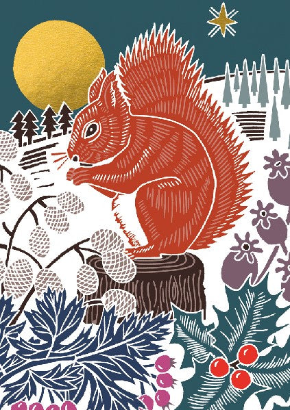 Winter Squirrel Blank Art Card